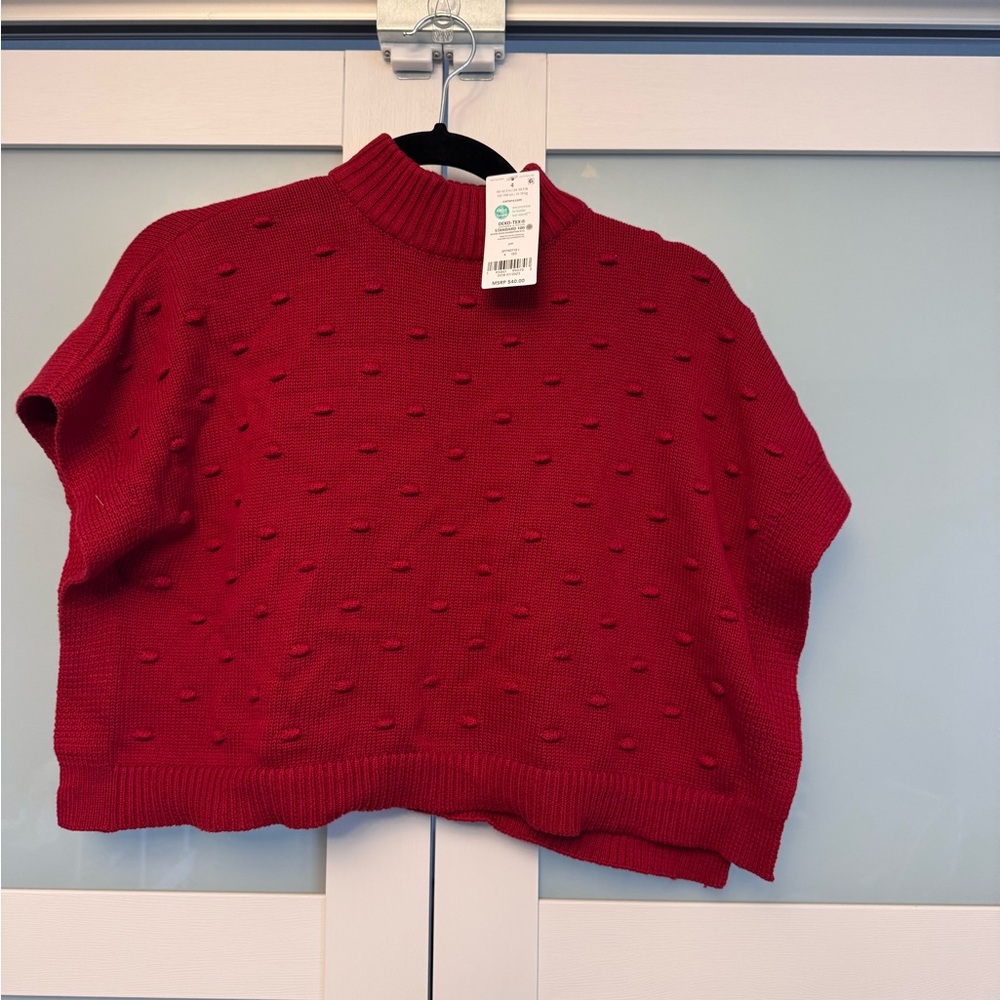 Carter's Red Textured Knit Sweater/Shawl
